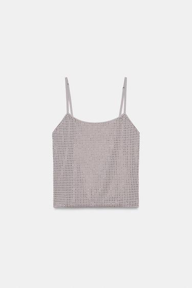 SPARKLY STRAPPY TOP - Dark grey by Zara - Image 4
