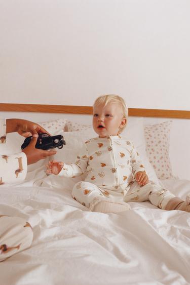 Zara TWO-PACK CONVERTIBLE FOOTIE PAJAMAS - Beige