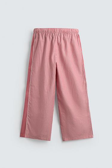 STRIPED TROUSERS WITH CONTRAST SIDE STRIPES - Red by Zara - Image 7
