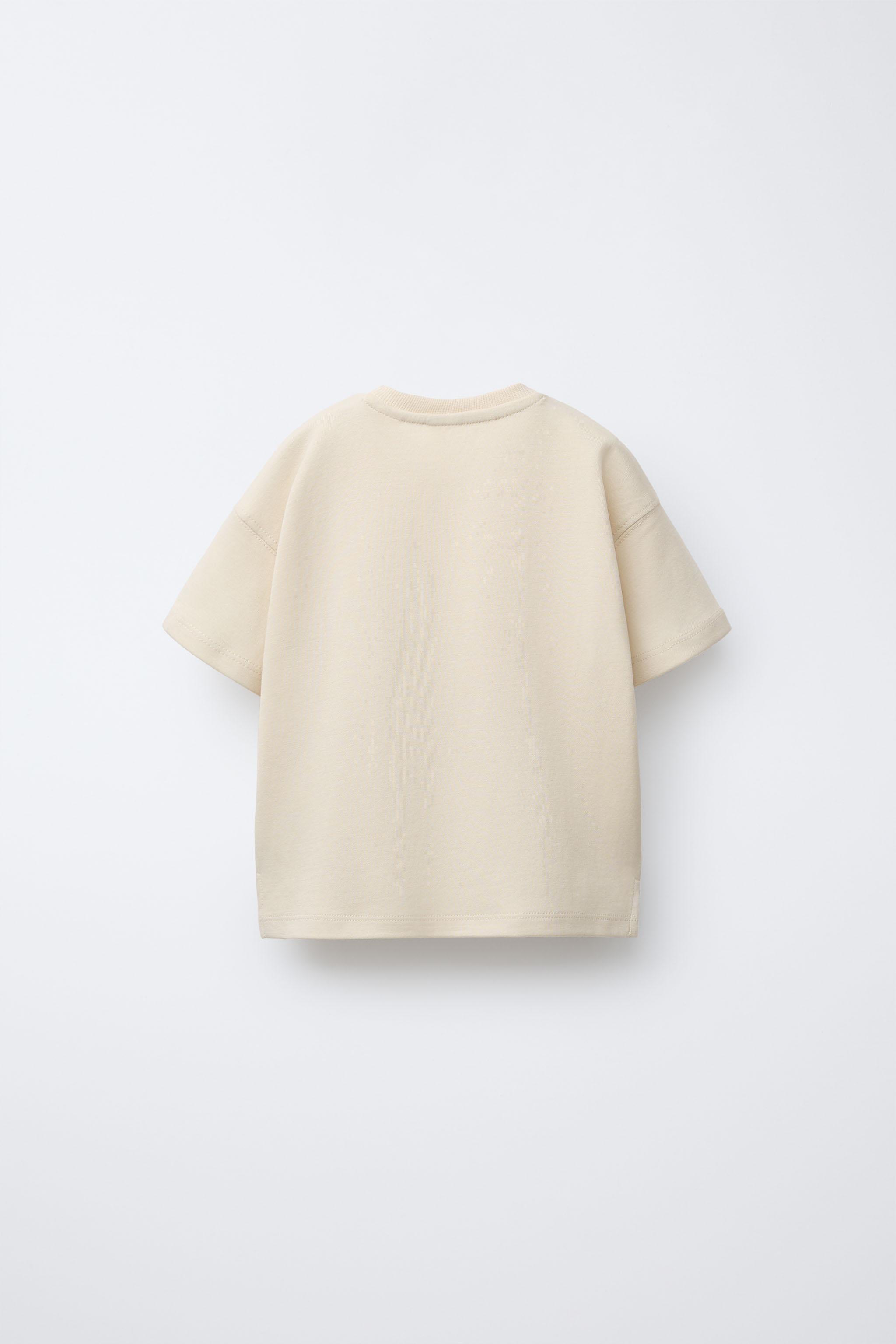 CAMISETA LISA INTERLOCK - Bege | ZARA Brasil