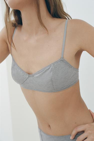 WAVY MODAL BRALETTE - Grey by Zara - Image 1