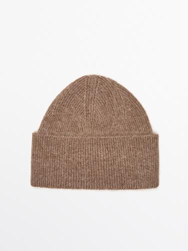 Zara 100% cashmere knit beanie - Sand - Image 0