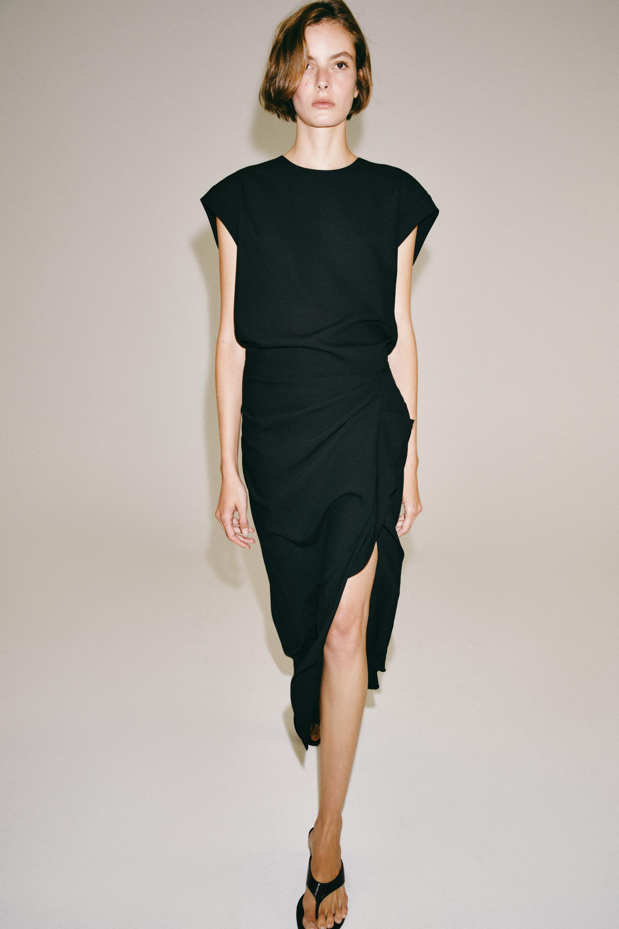 ZW COLLECTION DRAPED MIDI DRESS