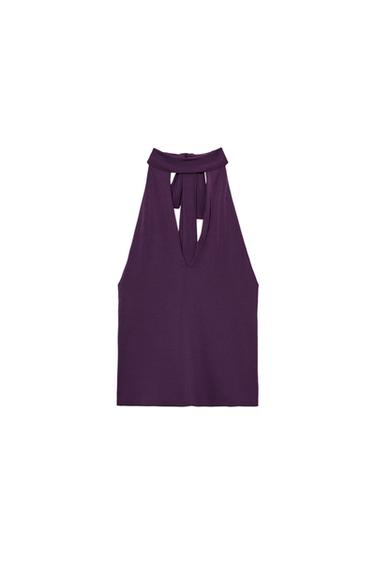 FOULARD TOP - Dark aubergine by Zara