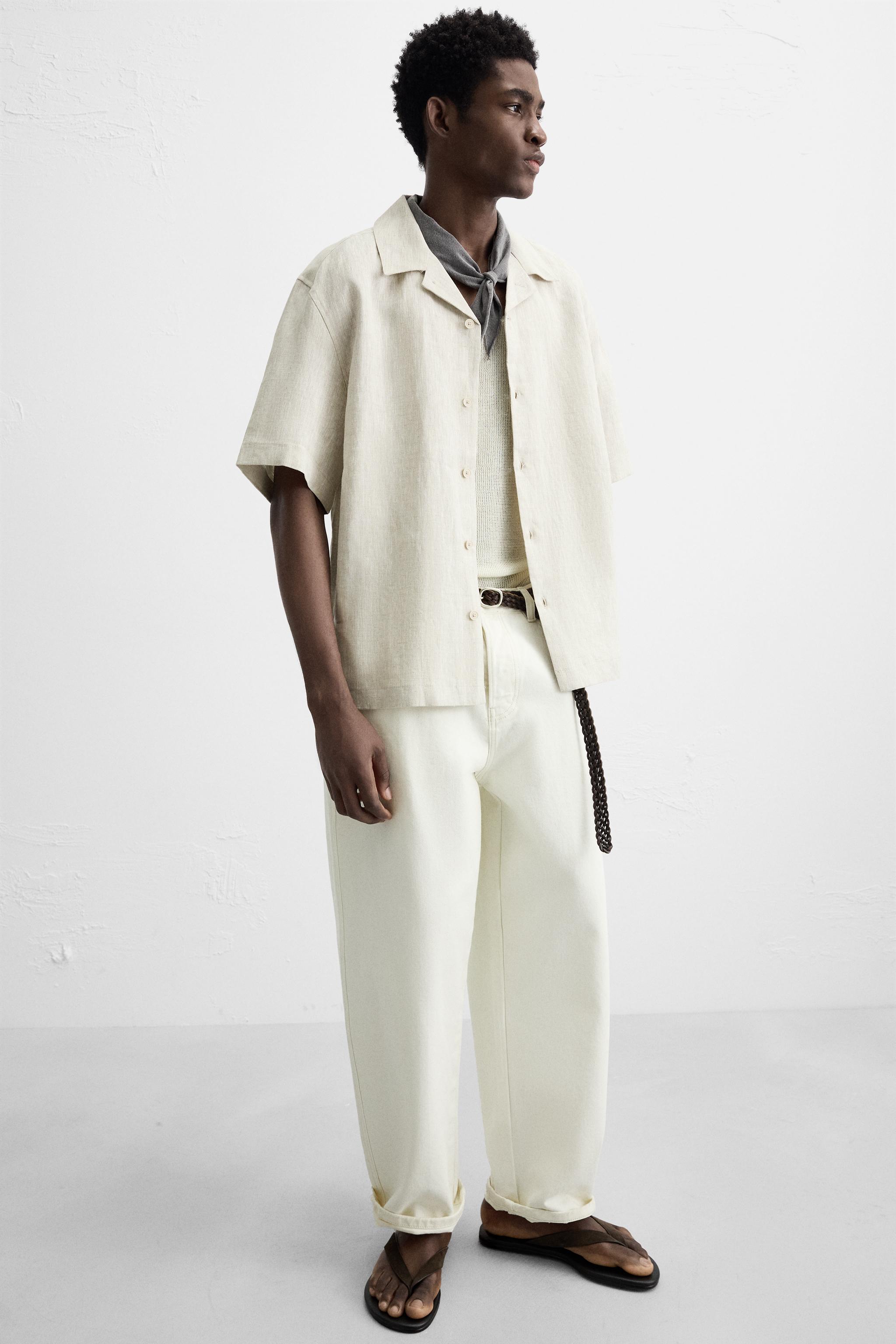 100% リネンシャツ - ブラック | ZARA Japan / 日本