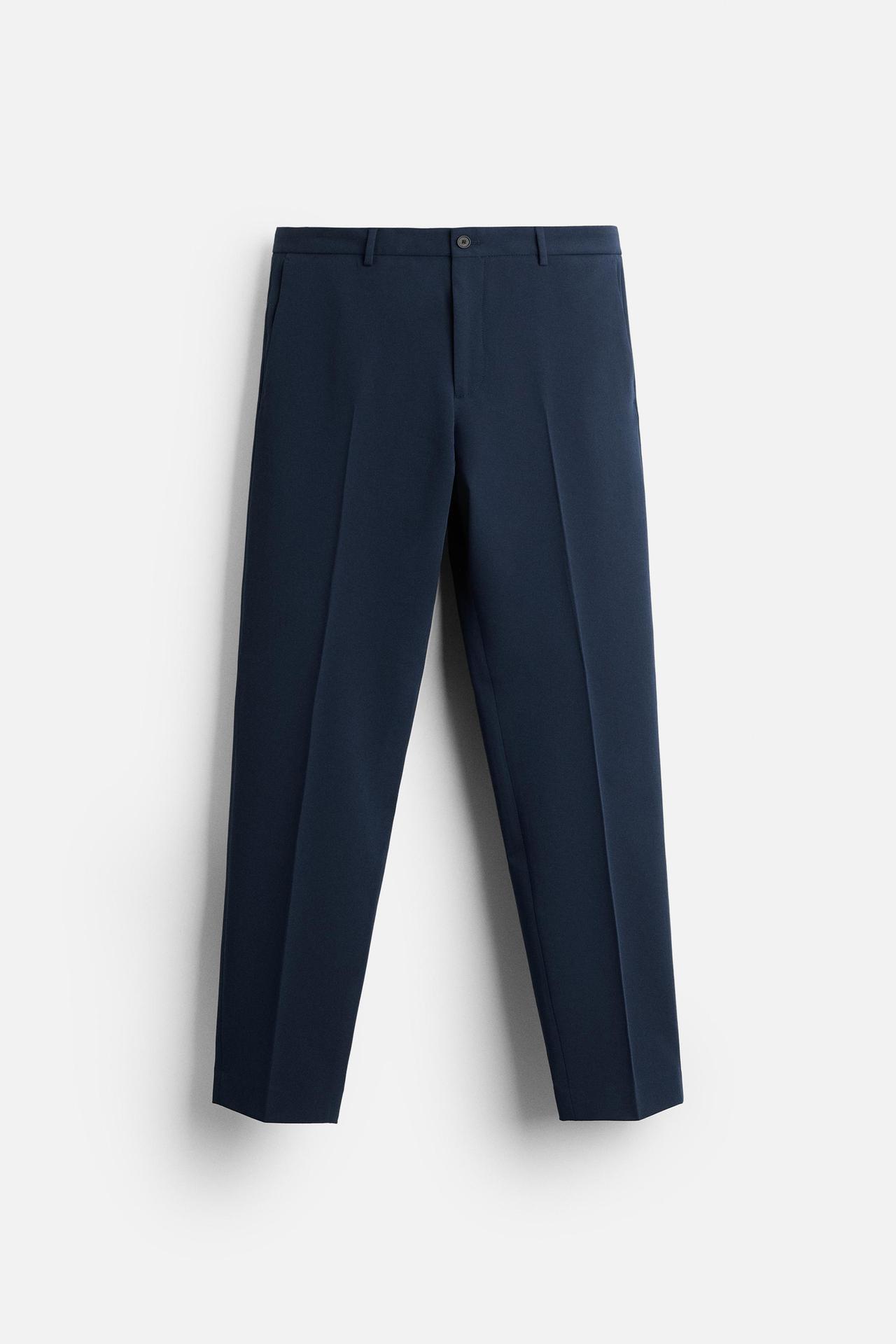 Zara STRETCH SUIT PANTS - Bluish