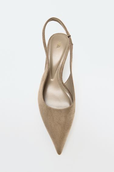 SLINGBACK HEELED SHOES - Taupe Grey by Zara