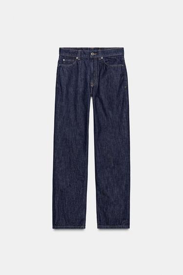 ZW COLLECTION HIGH-WAIST STRAIGHT JEANS - Blue by Zara