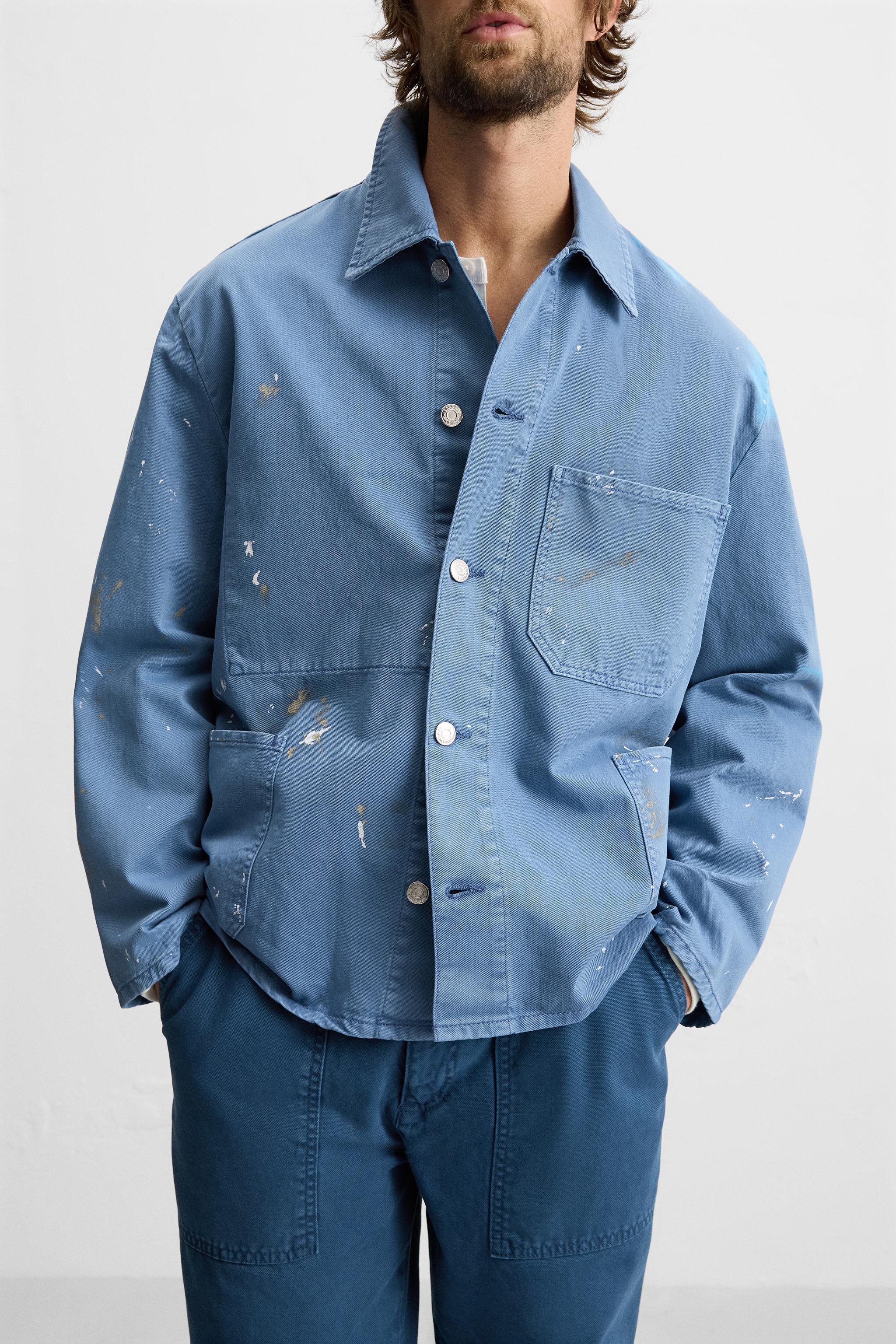 PAINT SPLATTER OVERSHIRT - Bluish | ZARA United States