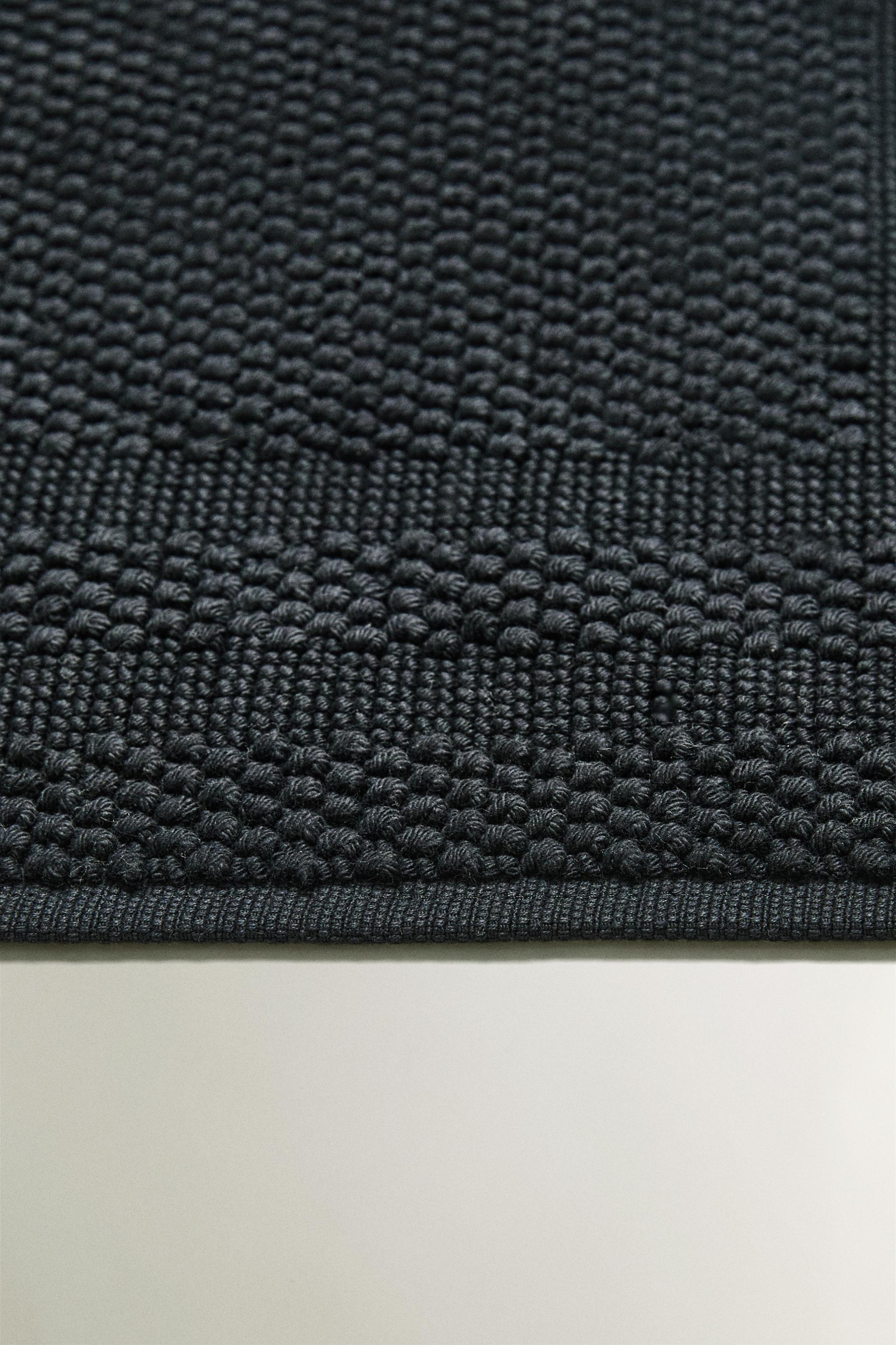 COTTON BATH MAT — Black