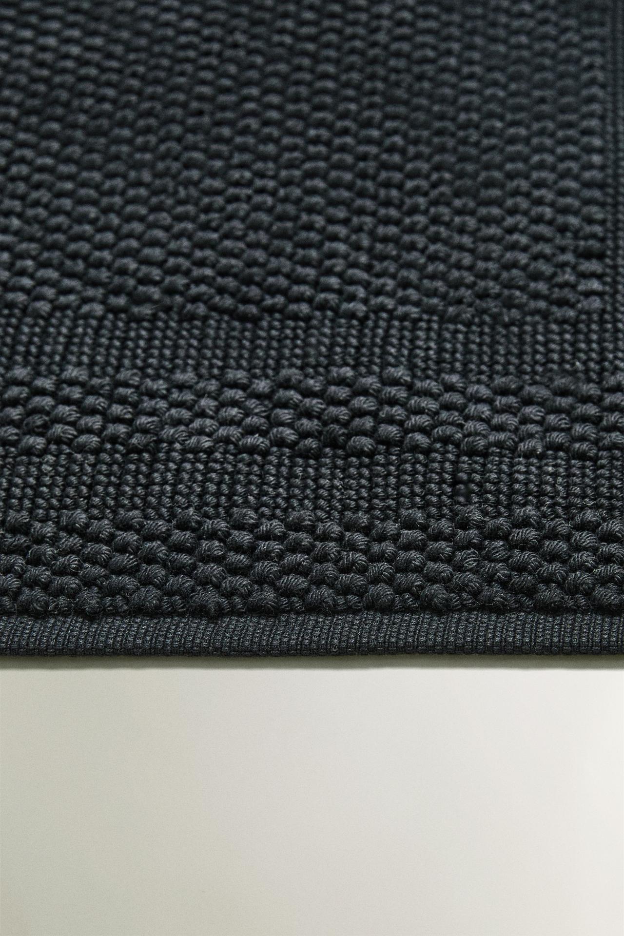 COTTON BATH MAT — Black