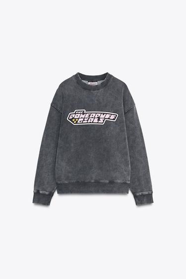 Zara THE POWERPUFF GIRLS™ WASHED EFFECT SWEATSHIRT - Anthracite grey