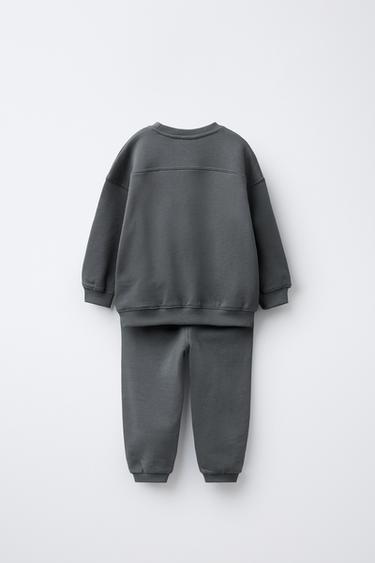 JOGGINGANZUG SWEATSHIRT UND JOGGER-HOSE ETIKETT - Dunkelgrau von Zara