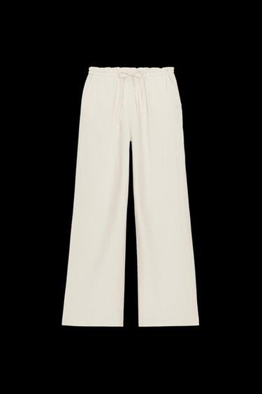 PANTALÓN ESTRUCTURA - Marfil de Zara - Imagen 0