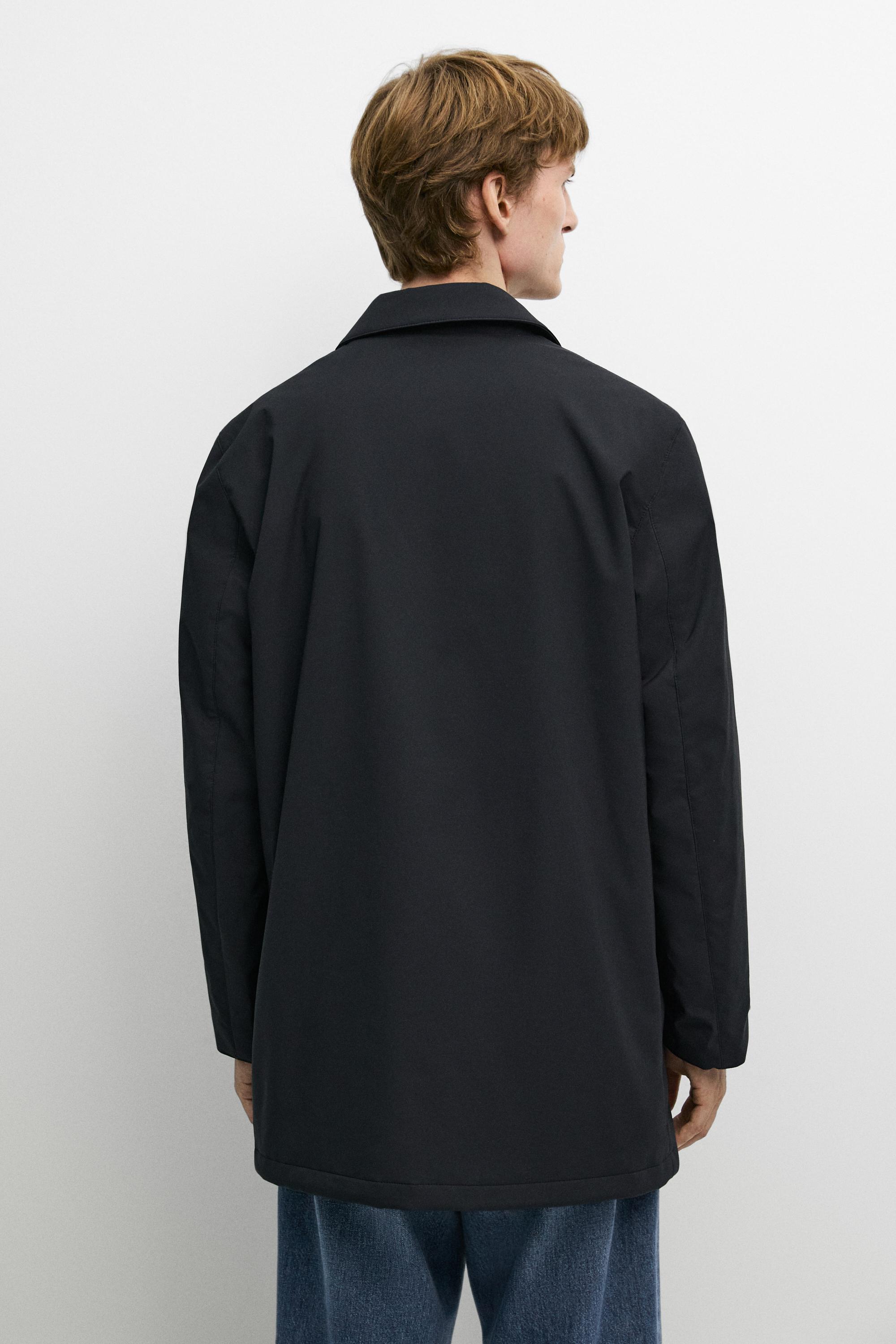 Long collar detail trench coat