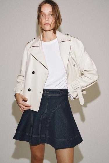 Zara ZW COLLECTION DENIM SKIRT - Blue