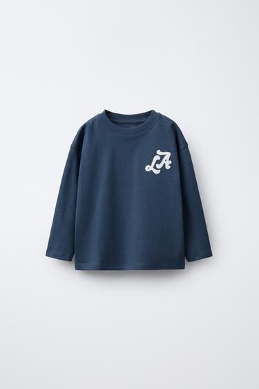 ФУТБОЛКА З ВИШИВКОЮ «МІСТА» - Блакитний Zara