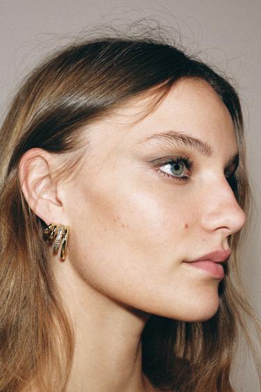 RHINESTONE EAR CUFF EARRINGS - Golden by Zara