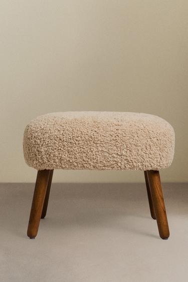 TERRY FOOTREST STOOL — Dark beige 1