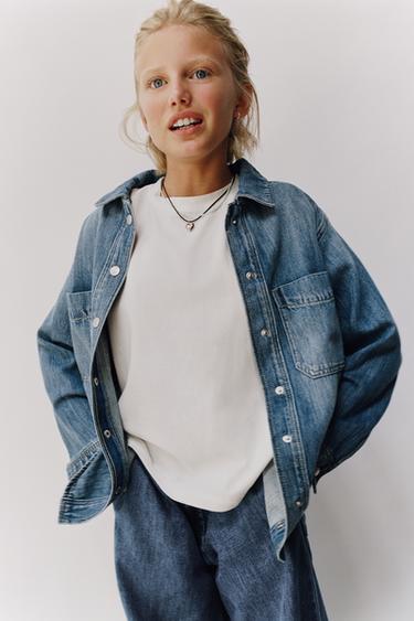 جاكيت قميصي DENIM - أزرق الخاص بـ Zara
