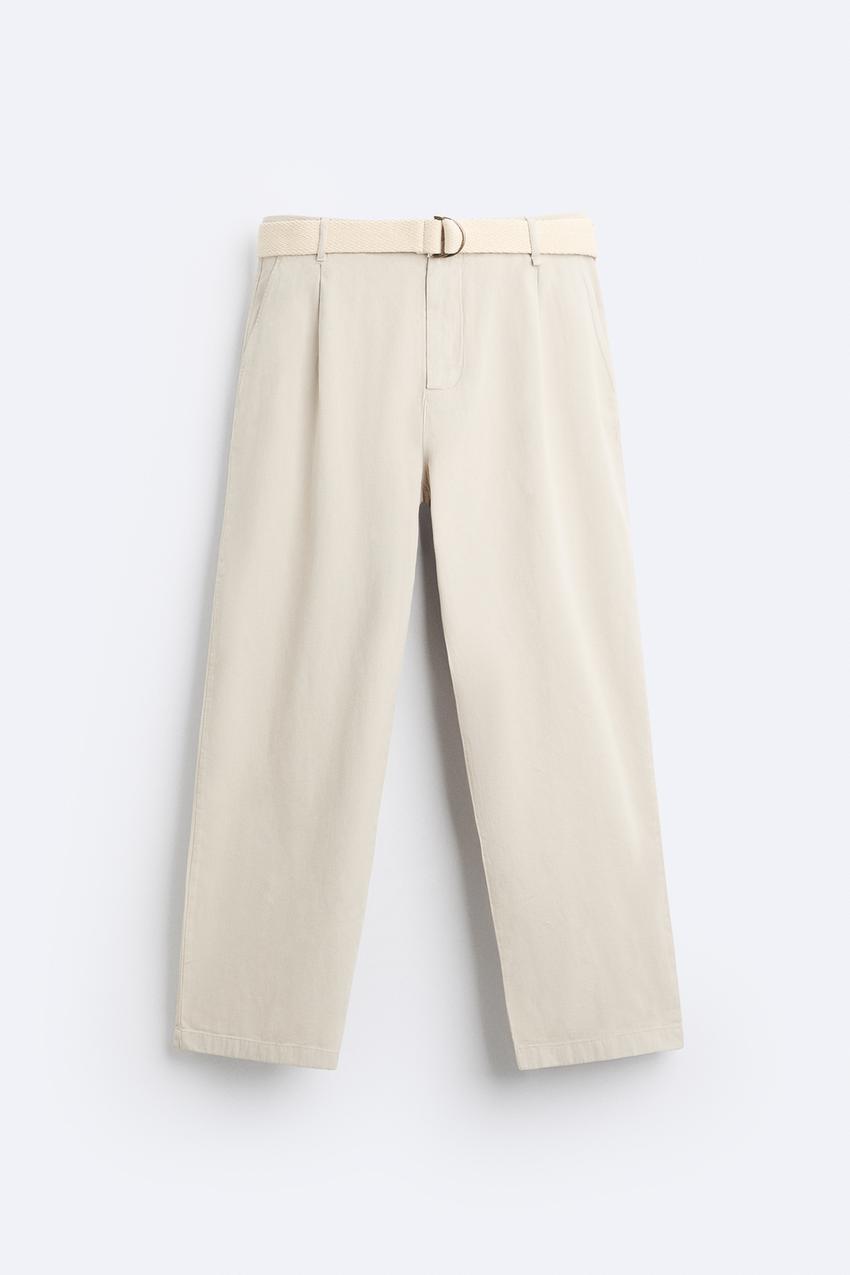 zara belted cotton pants｜TikTok Search