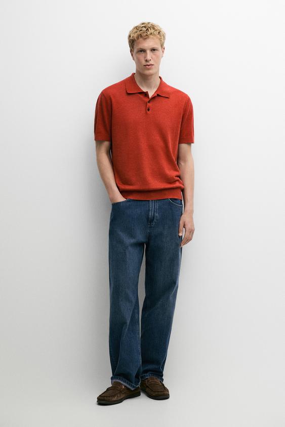 100% linen knit polo shirt from Zara - $130