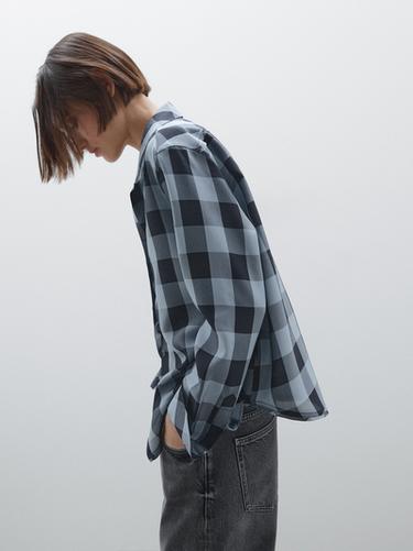 Zara Flowing check shirt - Blue