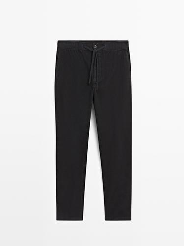 Zara Corduroy jogger fit trousers - Mid-gray