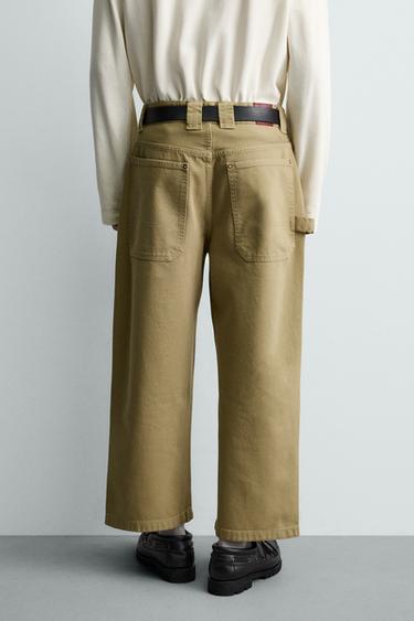 PANTALON CARPENTER COUPE LARGE - Marron clair de Zara - Image 2