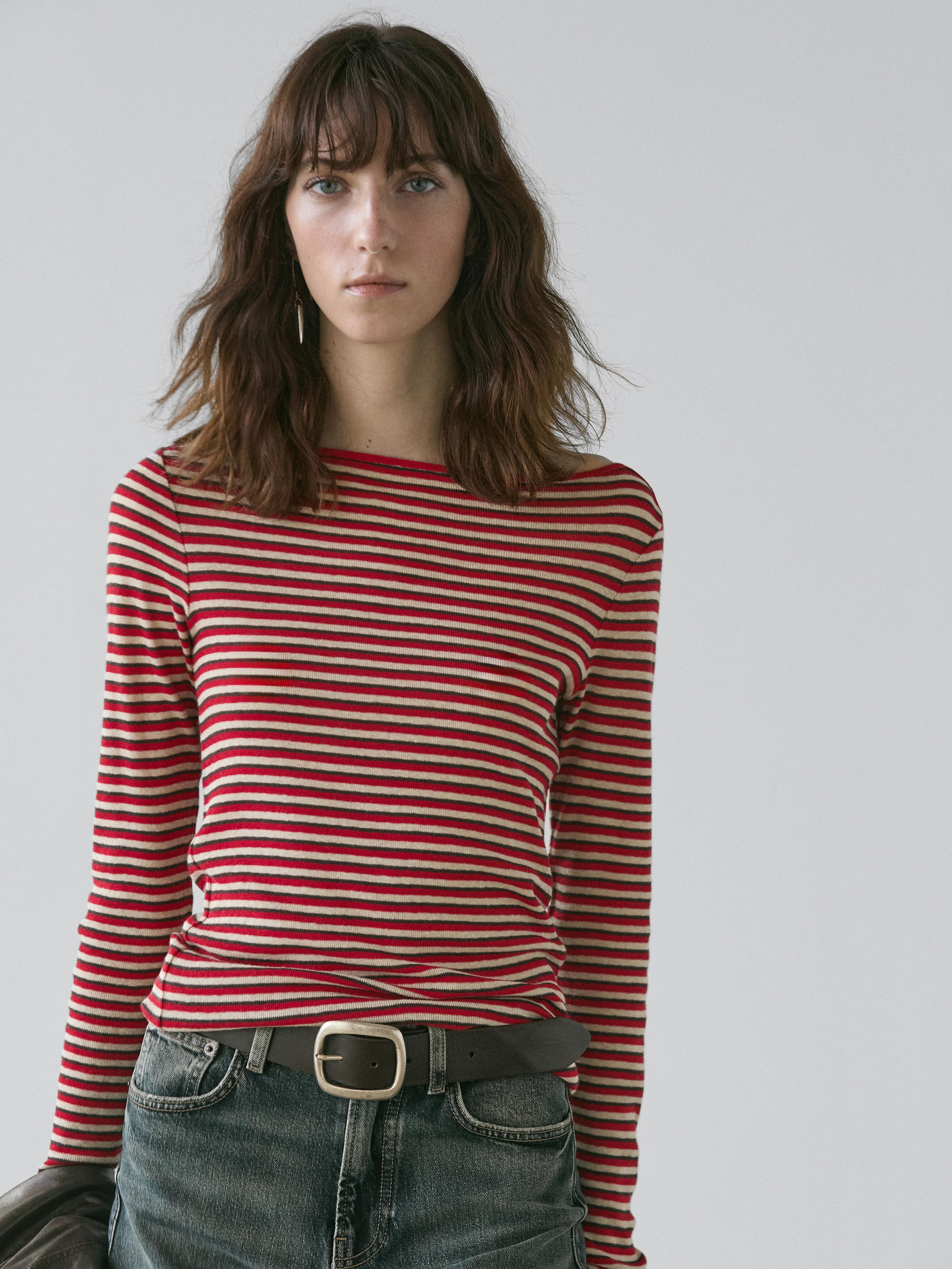 Striped long sleeve T-shirt