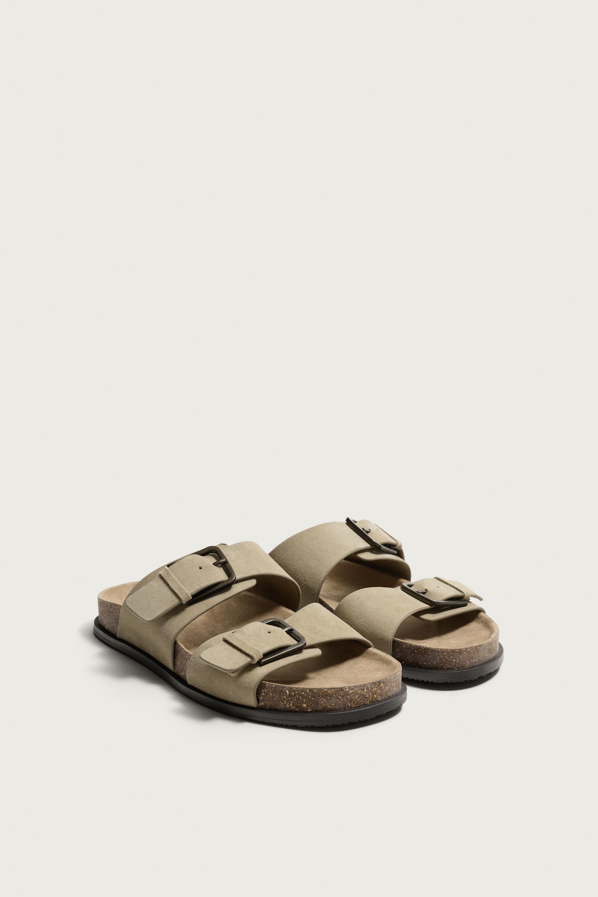STRAPPY LEATHER SANDALS — Beige (alternate view)