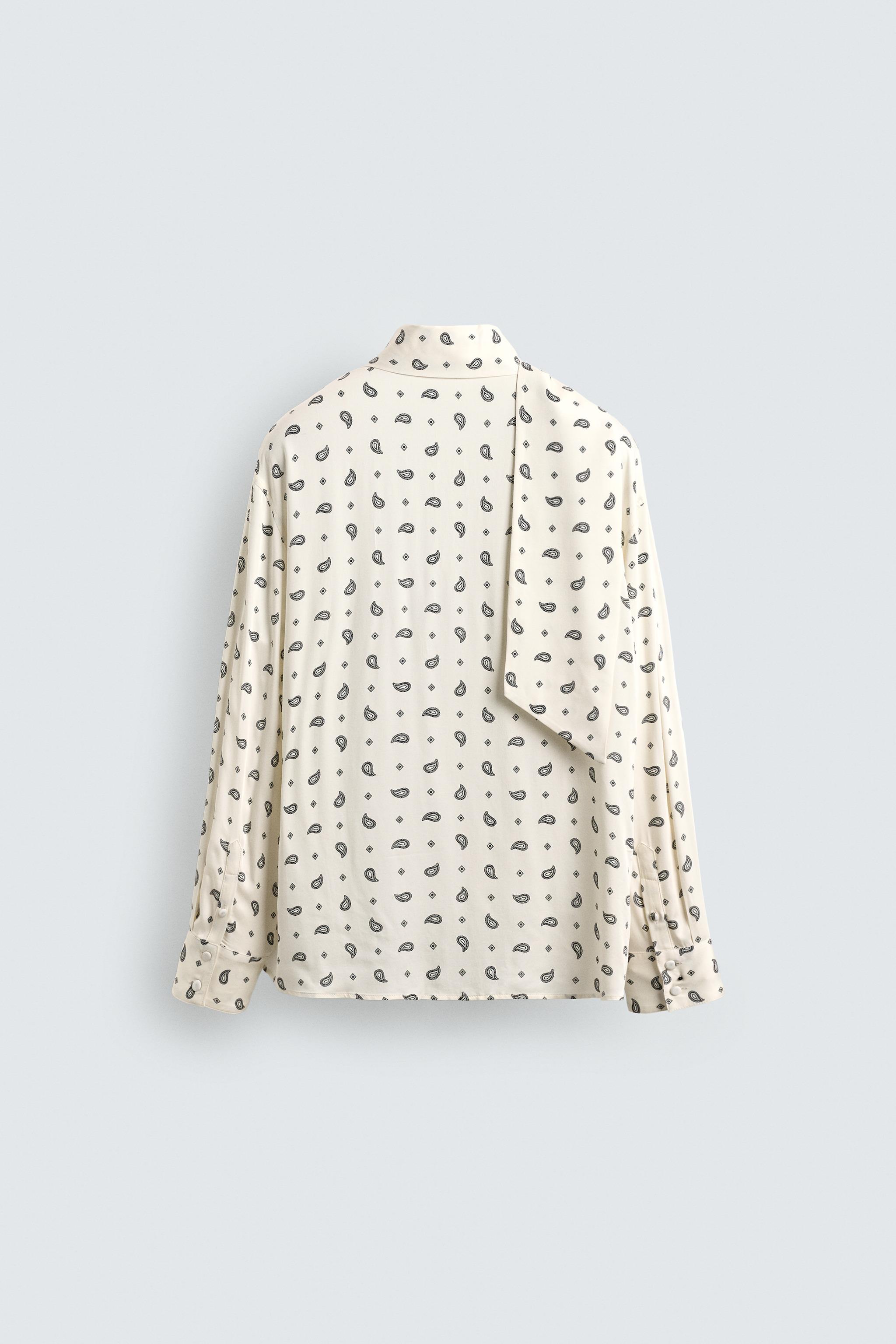 PAISLEY PRINT TIE SHIRT