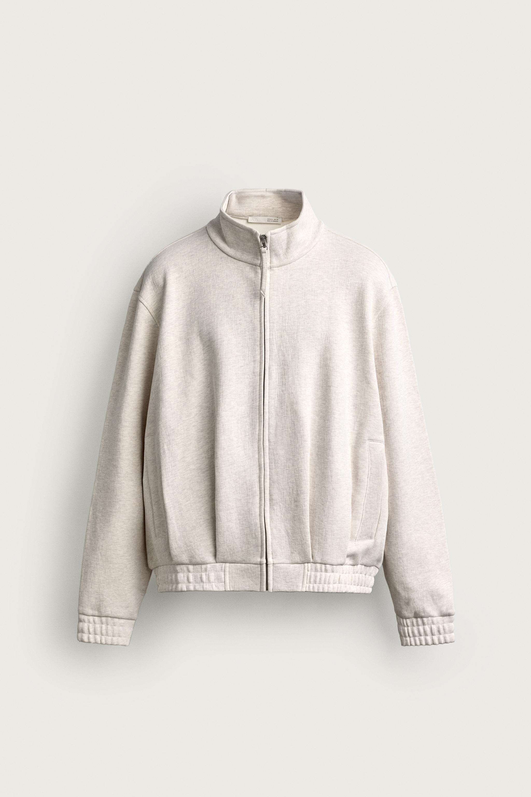 RELAXED FIT STRUCTURED LIGHTWEIGHT JACKET — Gray marl