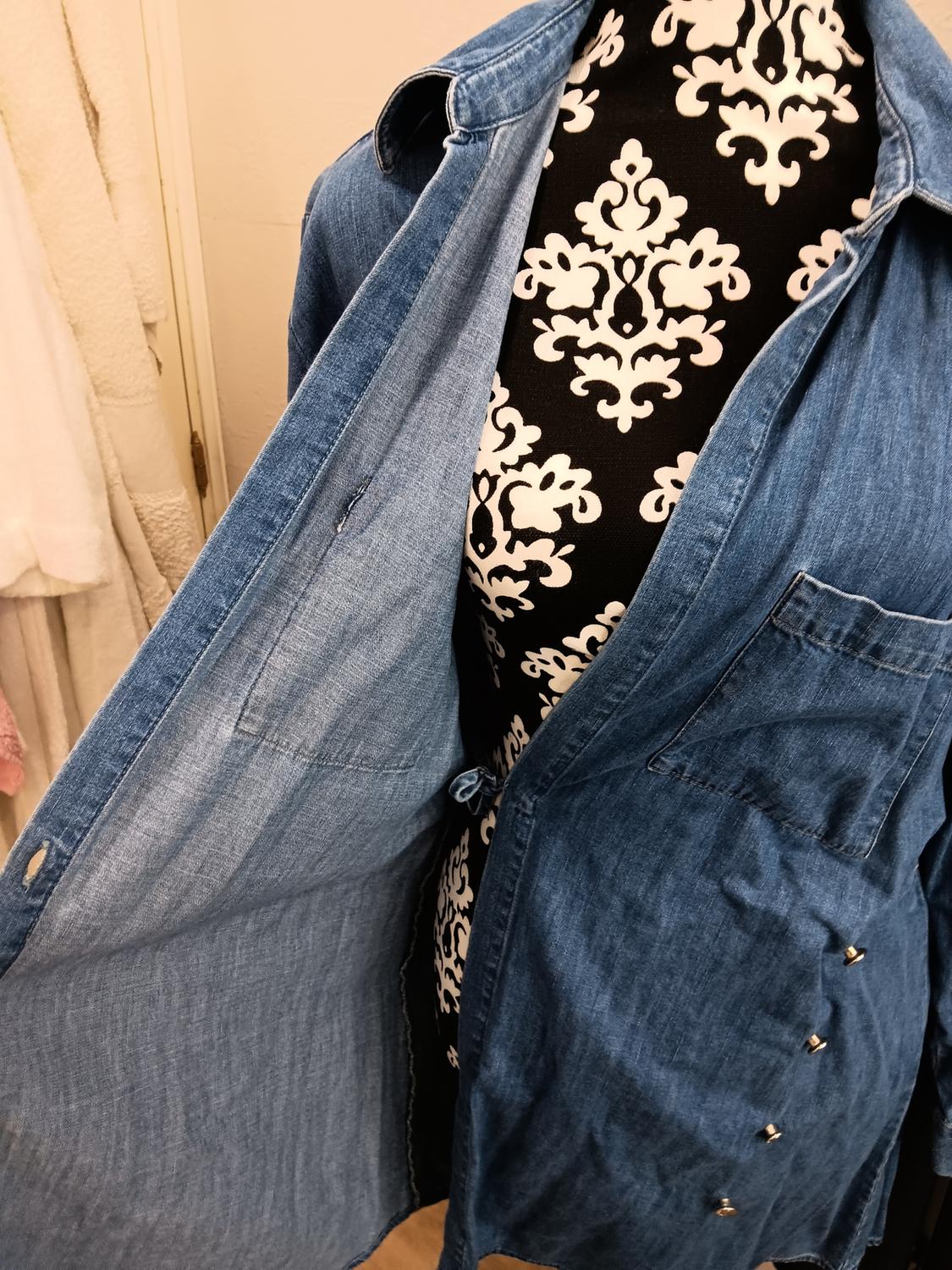 DENIM WRAP DRESS - Image 3