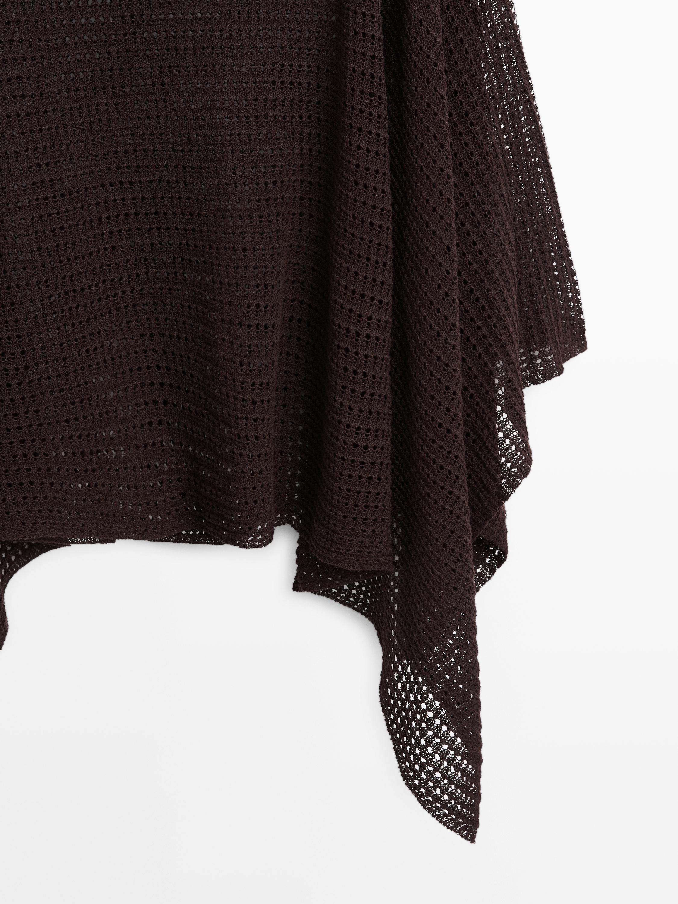 Cotton blend cape with openwork detail