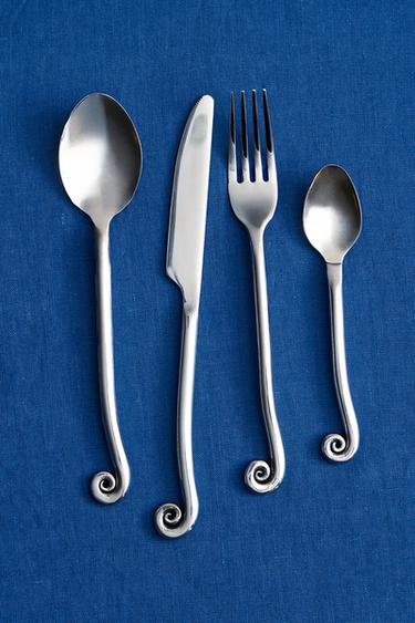 SET OF SPIRAL CUTLERY (SET OF 4) - Steel by Zara