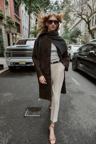 HIGH-WAIST TROUSERS WITH BELT - Light camel by Zara