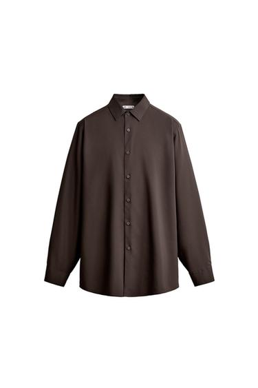 SLIM FIT SHIRT - chocolate by Zara
