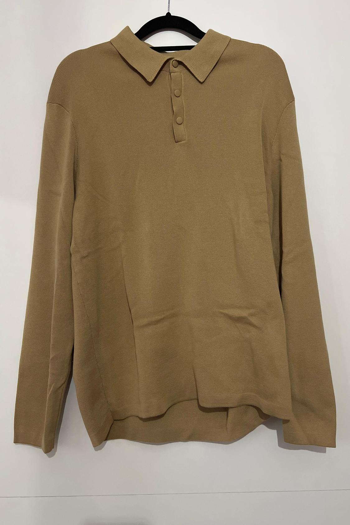 LONG SLEEVE KNIT POLO SHIRT