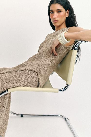 ASYMMETRIC KNIT TOP - SAND/BROWN by Zara - Image 5