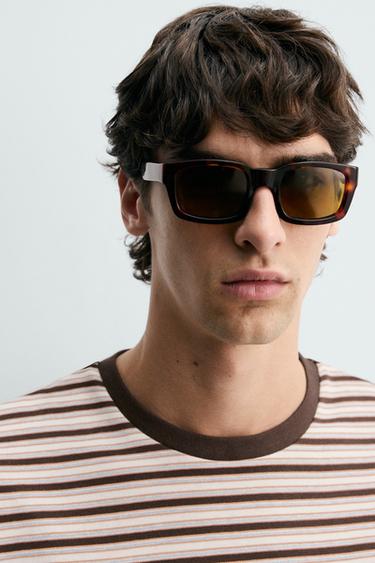 CONTRAST STRIPED JACQUARD T-SHIRT - Brown by Zara - Image 4