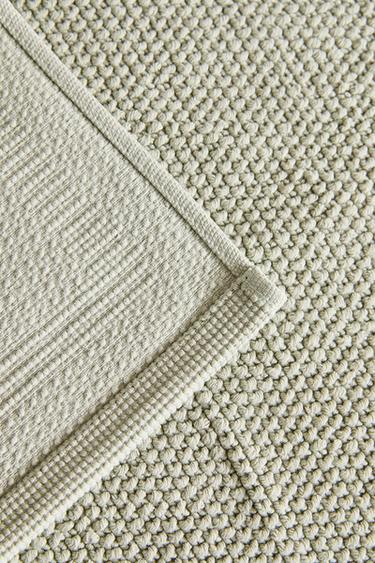 NON-SLIP COTTON BATH MAT - Blue / Green by Zara - Image 3