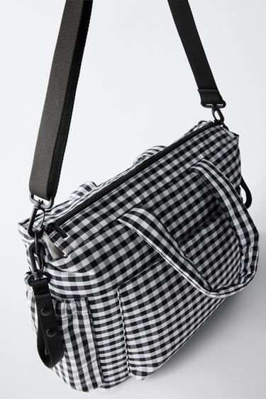 SAC MATERNITÉ À CARREAUX - Noir de Zara - Image 2