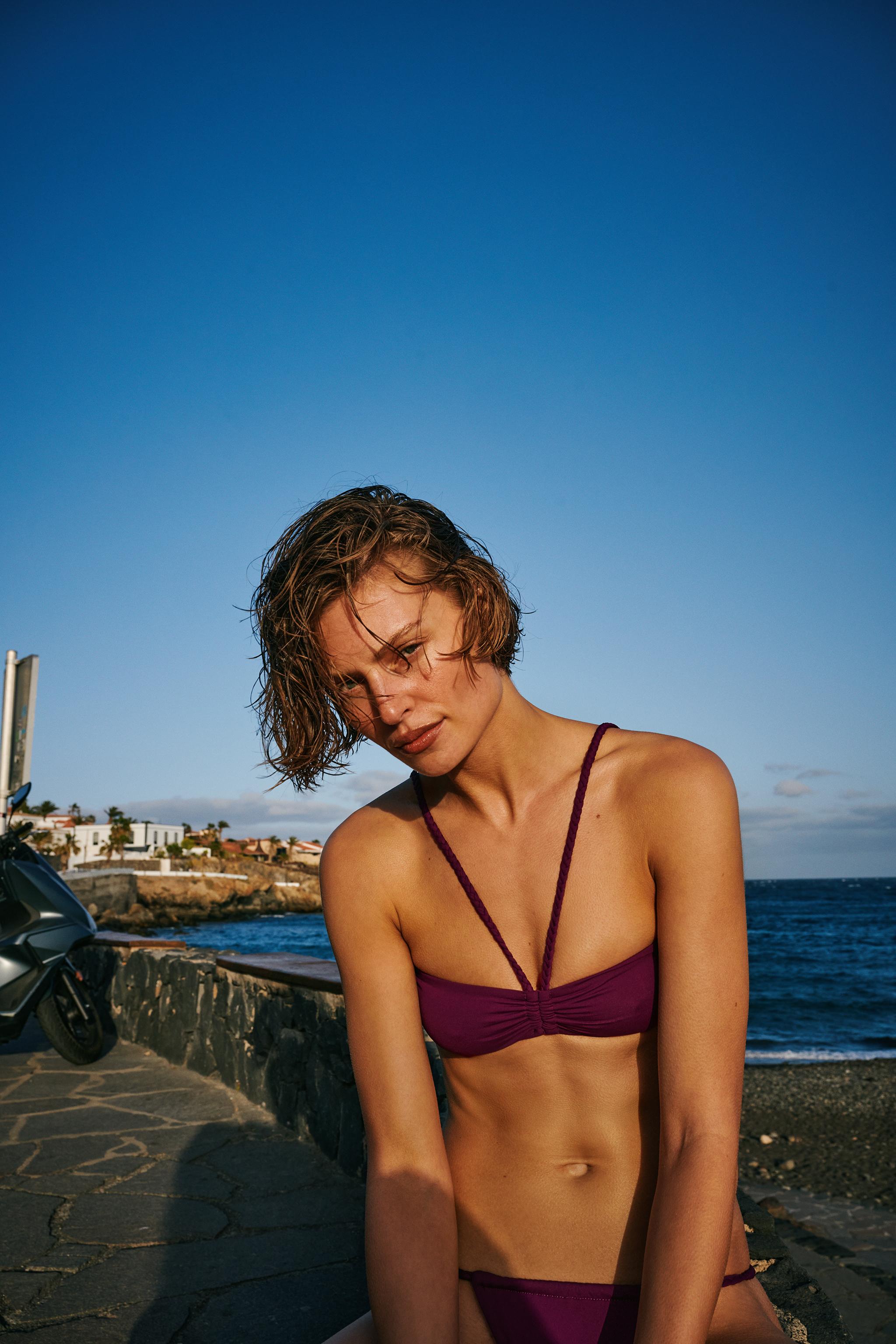 TOP BIKINI BANDEAU BRETELLES TRESSÉES