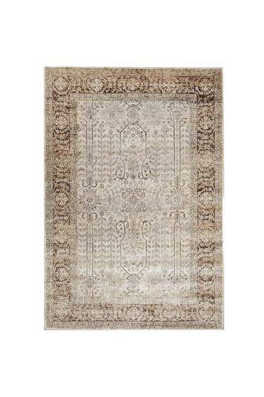 RECTANGULAR VINTAGE-EFFECT RUG - Grey by Zara