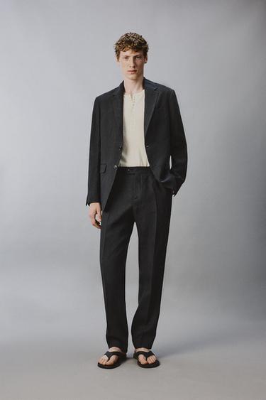 Zara 100% LINEN REGULAR FIT SUIT - 213