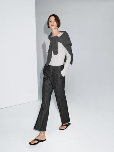 Jeans flare fit tiro medio - Negro de Zara - Imagen 0
