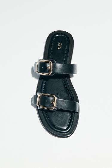 DOUBLE BUCKLE SANDALS - Black by Zara