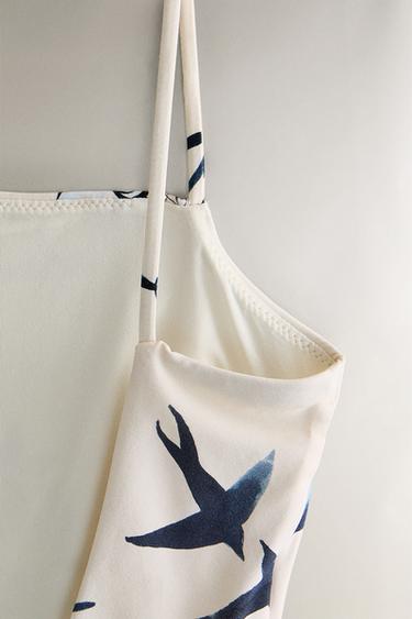 PRINTED BEACH SWIMSUIT - Ecru by Zara - Image 3