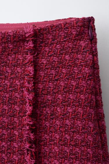 BERMUDA SKORT WITH FRAYED TEXTURE - Pink by Zara - Image 2